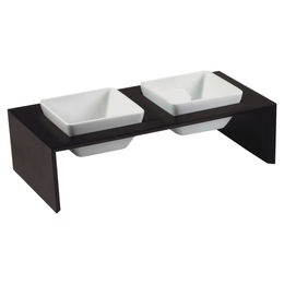 Produktbild von Wolters Napf-Set Futterstation Meshidai Doppelnapf schwarz-lackiert