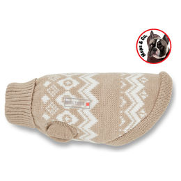 Wolters Norweger Pullover für Mops & Co. taupe/weiß – Bild 1 von 2