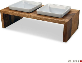 Produktbild von WOLTERS Premium-Doppelnapf Meshidai True Wood braun Gr. L - 2,1 l
