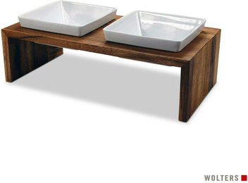 Produktbild von WOLTERS Premium-Doppelnapf Meshidai True Wood braun Gr. S - 0,4 l