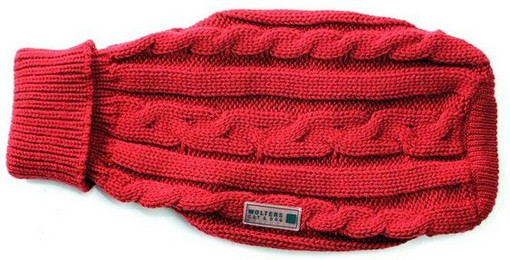 Produktbild von Wolters Zopf-Strickpullover für Hunde rot