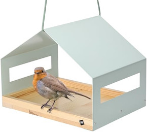 Produktbild von WONDERMAKE Vogelhaus wetterfest aus Metall und Holz zum Aufhängen