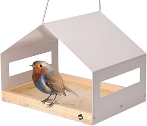 Produktbild von WONDERMAKE Vogelhaus wetterfest aus Metall und Holz zum Aufhängen