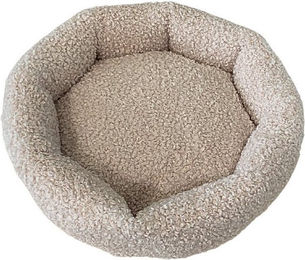 Woodek Design Tierbett Skye, rundes ergonomisches Hundebett, Beige, hergestellt in der EU, Bezug: 100% PES, Ø 50 cm, H 15 cm, haustierfreundliches Material – Bild 1 von 5