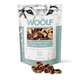 Produktbild von WOOLF Chicken and Cod Sushi Hundesnack - 100 g