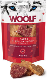 Produktbild von WOOLF Hearts Of Duck Or Chicken And Rice Ente mit Huhn und Reis - 100 g