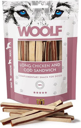 Produktbild von WOOLF Long Chicken und Kabeljau Sandwich - 100 g