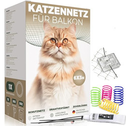 Produktbild von WOOWOOD Katzennetz für Balkon ohne Bohren - 6 m