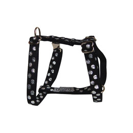 Produktbild von Wouapy Hundegeschirr Peas 20 mm - 50/75 cm Schwarz Gepunktet