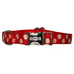 Produktbild von Wouapy Hundehalsband Peas 20 mm - 33/49 cm Rot Gepunktet