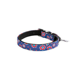 Produktbild von Wouapy Hundehalsband PetMini 10 mm x 20 cm Blau Geblümt