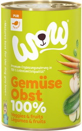 Produktbild von WOW 400g Dose Hundenassfutter Sparpaket 12 x 400 Gramm 100 % Gemüse & Obst