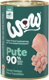 Produktbild von WOW 400g Dose Hundenassfutter Sparpaket 12 x 400 Gramm Pute pur