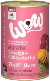 Produktbild von WOW Adult 400g Dose Hundenassfutter Sparpaket 12 x 400 Gramm Wild mit Süßkartoffeln