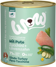 Produktbild von WOW Adult 800g Dose Hundenassfutter 6 x 800 Gramm Pute mit Zucchini