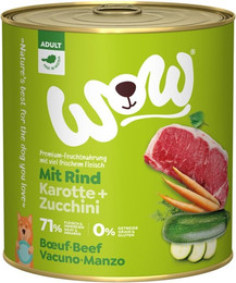 Produktbild von WOW Adult 800g Dose Hundenassfutter 6 x 800 Gramm Rind mit Karotten