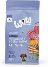 Produktbild von WOW Adult Lamm mit Karotten Hundetrockenfutter Sparpaket 2 x 12 Kilogramm