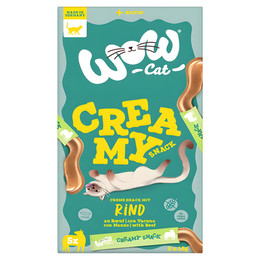 Produktbild von Wow Cat Creamy Snack mit Rind - 5 x 15 g