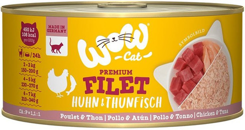 Produktbild von WOW CAT Hühnerfilet mit Thunfischfilet - 12 x 70 g