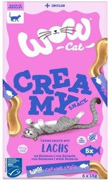 Produktbild von WOW Creamy Snack 11 x 5 x 15g Katzensnack Lachs-Sparpaket