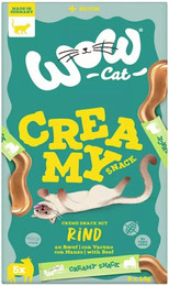 Produktbild von WOW Creamy Snack 11 x 5 x 15g Katzensnack Rind-Sparpaket
