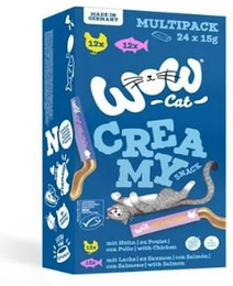 Produktbild von WOW Creamy Snack 4 x 24x15g Multipack Katzensnack-Sparpaket