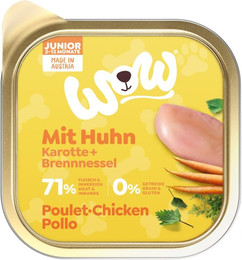 Produktbild von WOW Junior 150g Hundenassfutter Sparpaket 22 x 150 Gramm Huhn mit Karotten