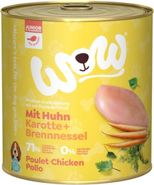 Produktbild von WOW Junior 800g Dose Hundenassfutter 6 x 800 Gramm Huhn mit Karotten