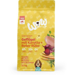 Produktbild von WOW Junior Geflügel mit Karotten Hundetrockenfutter - 12 kg