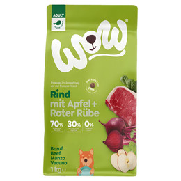 Produktbild von WOW Trockenfutter Minis Adult Rind mit Apfel & Roter Rübe - 1 kg