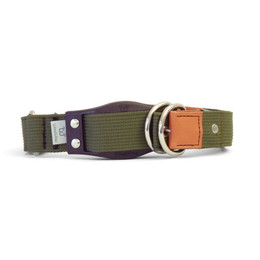 Produktbild von WowWow Hundehalsband mit integrierter Leine Dunkeloliv 33-37 cm