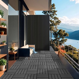 Produktbild von WPC Holzfliesen BAVARO Anthrazit - 1 m