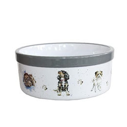 Produktbild von Wrendale Designs Keramik Hunde-Fressnapf 15 cm mit Rasse-Hunde Portraits - 600 ml