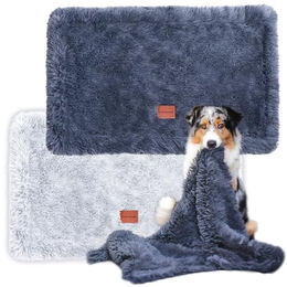 Wahre Tierliebe Fluffy Premium Kuscheldecke für Hunde und Katzen aus Plüsch Grau Größe S wasserabweisend – Bild 1 von 5