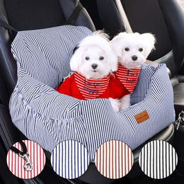 Wahre Tierliebe Hunde Autositz mit Sicherheitsgurt für kleine Rassen in Schwarz Weiß Blau oder Bunt Größe M – Bild 1 von 11