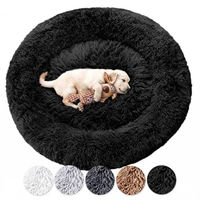 Produktbild von Wahre Tierliebe Hundebett Fluffy Wolke mit waschbarem Bezug für kleine, mittelgroße und große Hunde in Schwarz oder Weiß - 50 cm