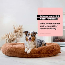 Wahre Tierliebe Orthopädisches Hundebett Deluxe aus Plüsch in Braun für alle Altersstufen und Größen – Bild 1 von 6