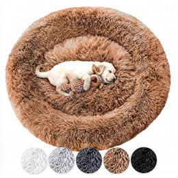 Wahre Tierliebe Orthopädisches Hundebett Fluffy Wolke mit waschbarem Bezug für alle Altersstufen und Größen in Braun oder Grau – Bild 1 von 12