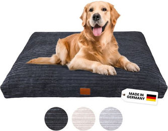WahreTierliebe Hundebett Cozy orthopädisch grau aus Polyester für erwachsene Hunde – Bild 1 von 5