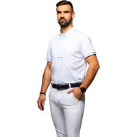 Produktbild von Wako Turnier-Poloshirt Flags&Cup Reitshirt für Herren in Weiß Größe L
