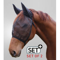 Produktbild von Waldhausen 2er Set Fliegenmaske Basic mit Ohrenschutz für Shetty in Schwarz