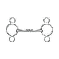 Produktbild von Waldhausen 3-Ringtrense doppelt gebrochen aus massivem Edelstahl in Silber