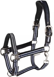 Waldhausen Athletic Nylonhalfter für Vollblut in Schwarz/Silber – Bild 1 von 7