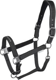 Produktbild von Waldhausen Athletic Pferdehalfter für Ponys aus Nylon in Schwarz mit Silber