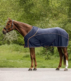Waldhausen Cooler Fliegen-Sommerdecke für Pferde Nachtblau/Orange 135 cm - 135 cm – Bild 1 von 11