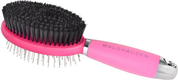 Waldhausen Doppelbürste zur Fellpflege mit Gelgriff in Pink – Bild 1 von 1