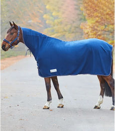 Waldhausen Economic Fleece-Pferdedecke mit Halsteil in Blau 125 cm – Bild 1 von 2