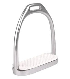 Waldhausen Economic Steigbügel aus Edelstahl in Silber mit weißer Gummieinlage 12 cm – Bild 1 von 4