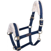Produktbild von Waldhausen Exclusive Pferdehalfter mit Fell in Blau und Gold
