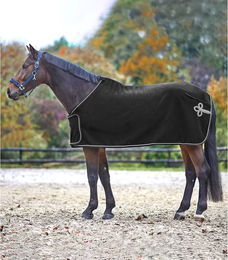 Waldhausen Fleece- und Sponsordecke für Pferde Schwarz/Silber 155 cm – Bild 1 von 3